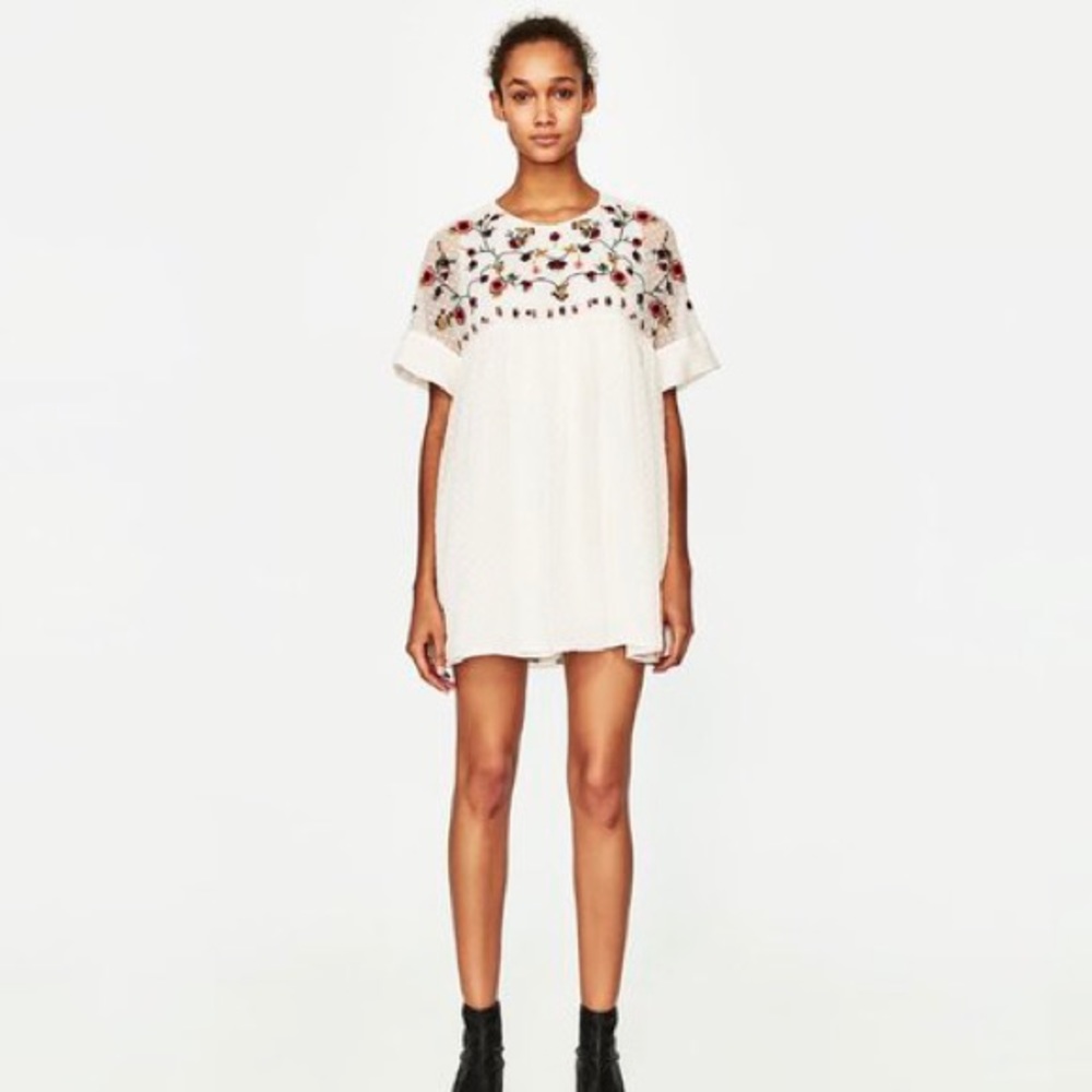 Zara embroidered dress